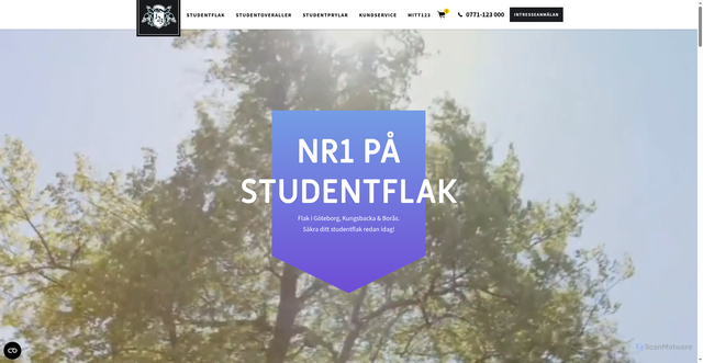 Security scan screenshot of https://123student.se