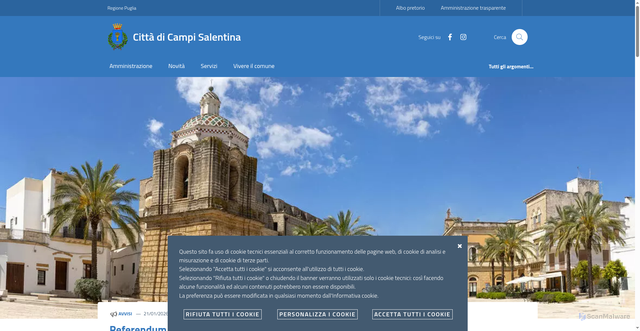 Security scan screenshot of https://www.comune.campi-salentina.le.it/