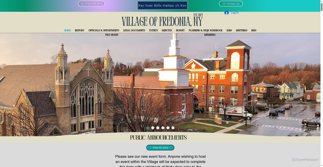 Security scan screenshot of https://www.villageoffredoniany.gov/