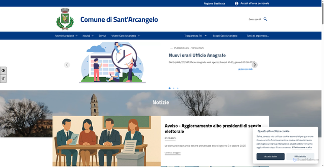 Security scan screenshot of https://www.comune.santarcangelo.pz.it/