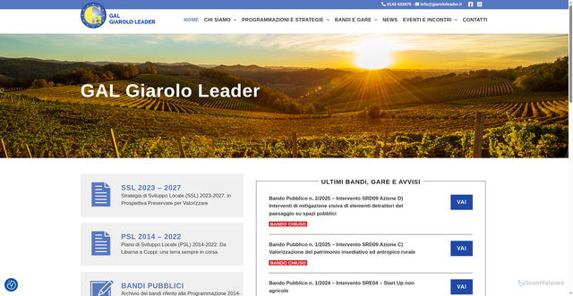 Security scan screenshot of https://giarololeader.it/