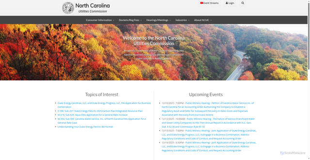 Security scan screenshot of https://ncuc.gov/