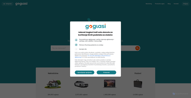 Security scan screenshot of https://goglasi.com