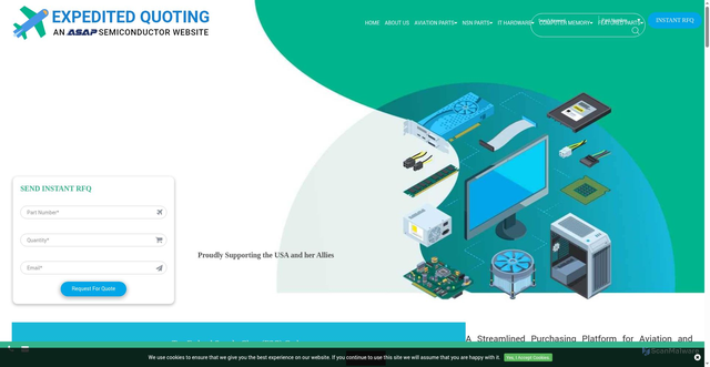 Security scan screenshot of https://expeditedquoting.com