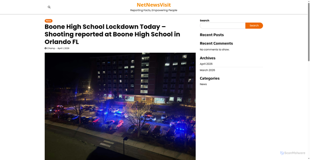 Security scan screenshot of https://netnewsvisit.site/boone-high-school-lockdown-today/