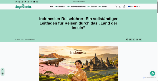 Security scan screenshot of https://www.signalinks.com/blogs/travel/indonesia-travel-guide-a-complete-guide-to-traveling-through-the-country-of-islands?srsltid=AfmBOopJe5FRVhuVqvLE-fQAo68bcbk1N96-LcSpJzMu5MIa1fRYdQ2L