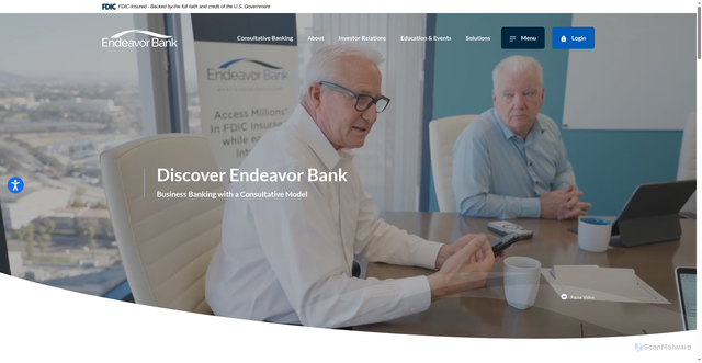 Security scan screenshot of http://www.endeavor.bank/