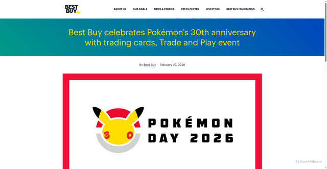 Security scan screenshot of https://corporate.bestbuy.com/2026/pokemon/