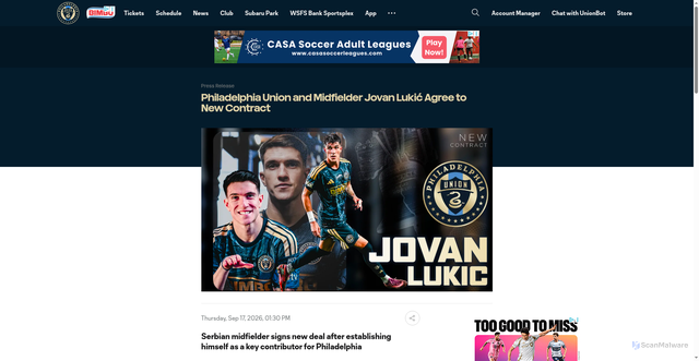 Security scan screenshot of https://philaunion.co/jlnc