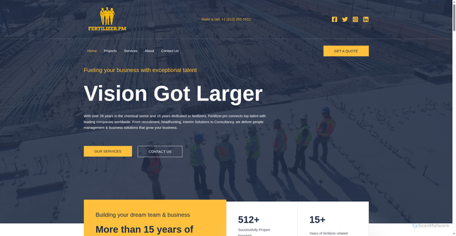 Security scan screenshot of http://fertilizer.pm/