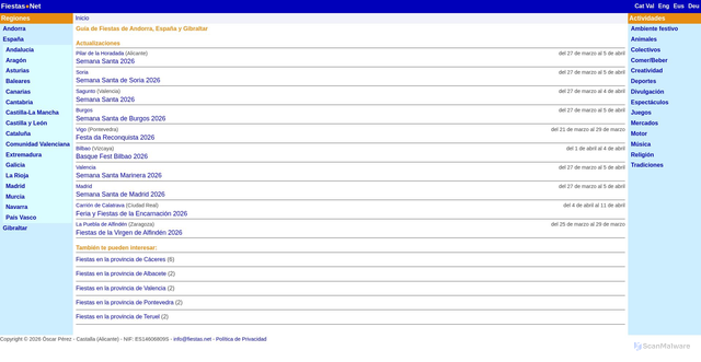 Security scan screenshot of https://fiestas.net