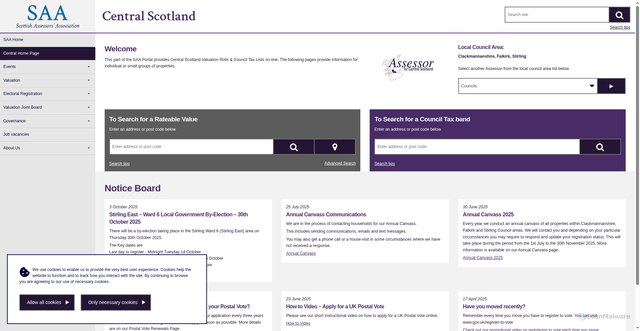 Security scan screenshot of https://www.saa.gov.uk/central/