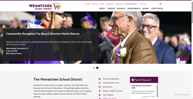 Security scan screenshot of https://www.wenatcheeschools.org/