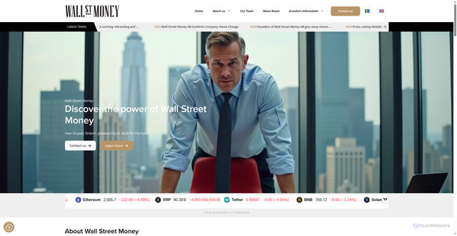 Security scan screenshot of https://wallstreetmoney.se