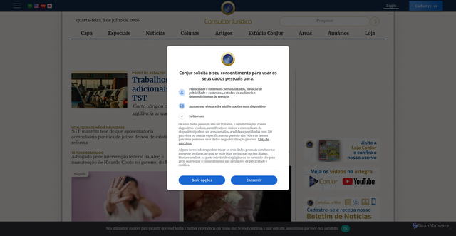 Security scan screenshot of https://conjur.com.br