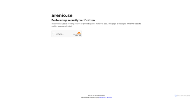 Security scan screenshot of https://arenio.se