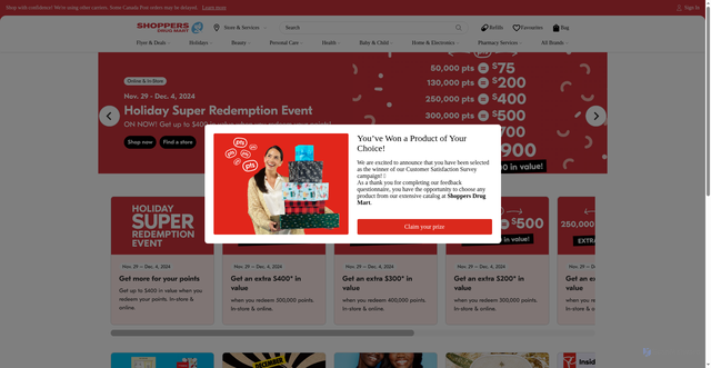 Security scan screenshot of https://asd.is/ca/shoppersdrugmart//survey.php/survey-modal