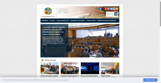 Security scan screenshot of https://www.consiglio.regione.lazio.it/