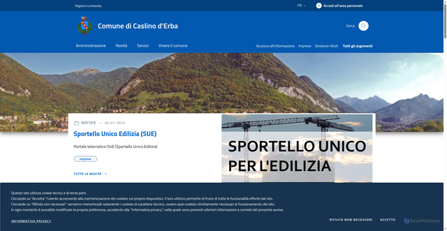 Security scan screenshot of https://www.comune.caslinoderba.co.it/