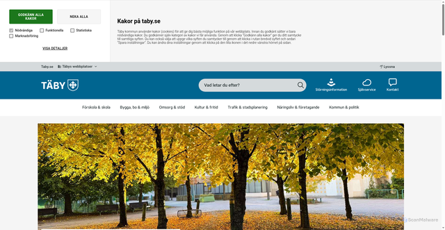 Security scan screenshot of https://www.taby.se/