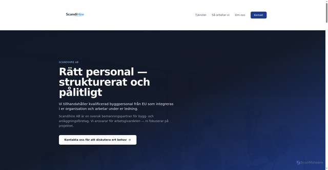 Security scan screenshot of https://scandihire.se
