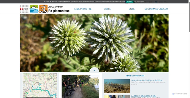 Security scan screenshot of https://www.parcopopiemontese.it/