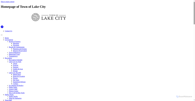 Security scan screenshot of https://www.townoflakecityco.gov/