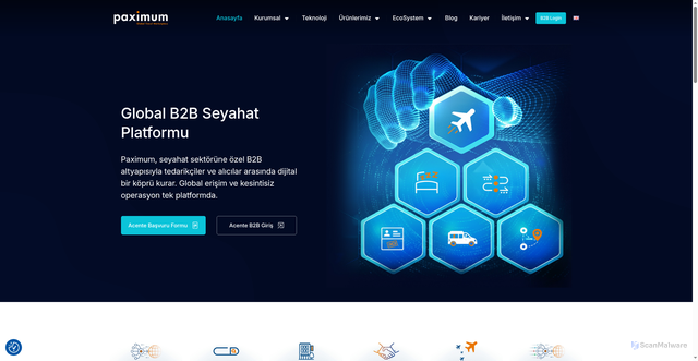 Security scan screenshot of https://paximum.com