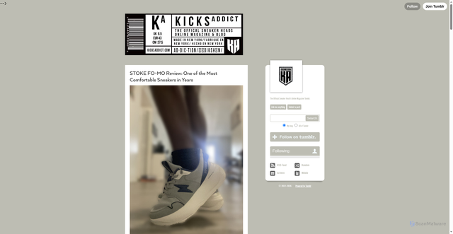 Security scan screenshot of https://kicksaddict.com/post/821040535044341760/stoke-fo-mo-review-one-of-the-most-comfortable