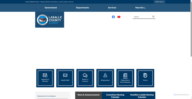 Security scan screenshot of https://lasallecountyil.gov/