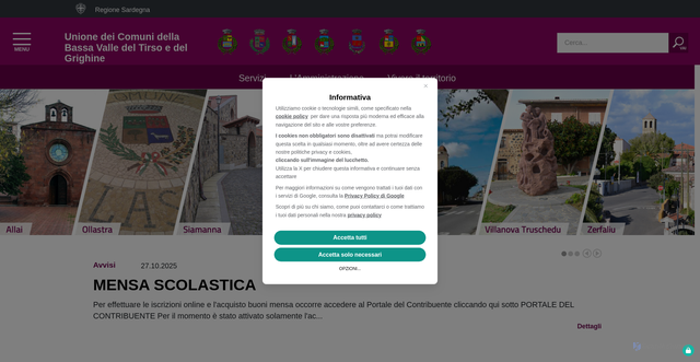 Security scan screenshot of https://www.unionevalletirsogrighine.it/