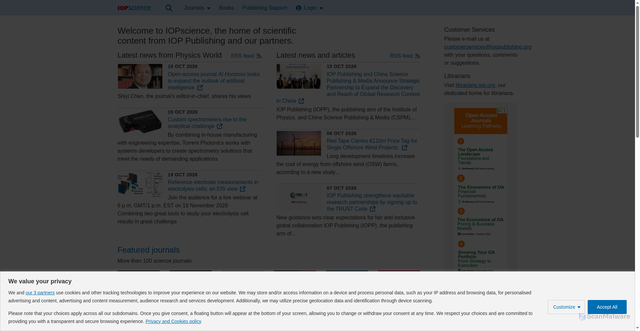 Security scan screenshot of https://iopscience.iop.org