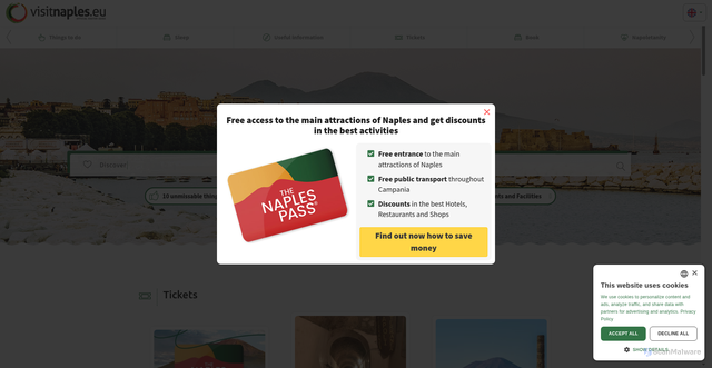 Security scan screenshot of https://www.visitnaples.eu/en