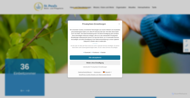 Security scan screenshot of https://www.altenheim-stpauls.it/