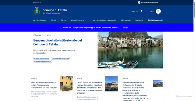 Security scan screenshot of https://www.comune.cefalu.pa.it/