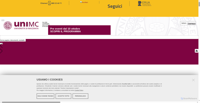 Security scan screenshot of https://www.unimc.it/it