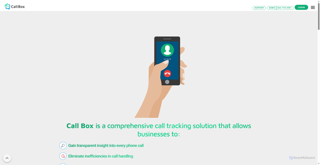 Security scan screenshot of https://callbox.com