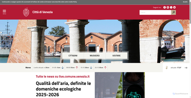 Security scan screenshot of https://www.comune.venezia.it/