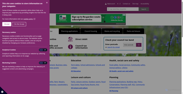 Security scan screenshot of https://www.warwickdc.gov.uk/site/