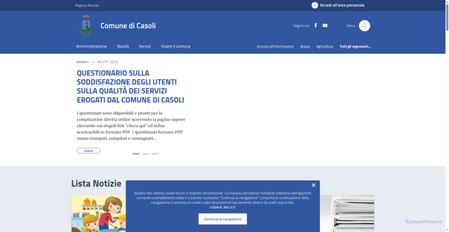 Security scan screenshot of https://comune.casoli.ch.it/