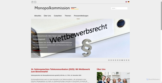 Security scan screenshot of https://www.monopolkommission.de/de/