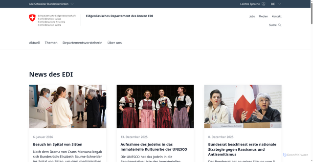 Security scan screenshot of https://www.edi.admin.ch/de