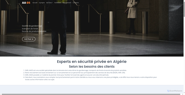 Security scan screenshot of https://aags-security.com/