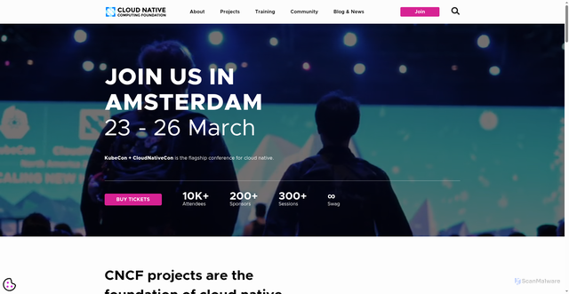 Security scan screenshot of https://cncf.io