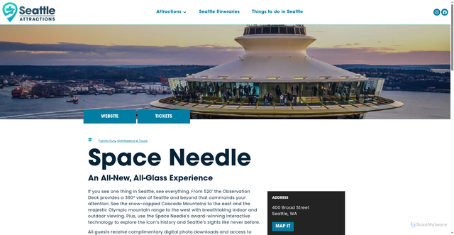 Security scan screenshot of https://www.seattleattractions.com/seattle-attractions/space-needle/