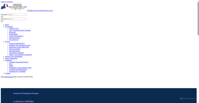Security scan screenshot of https://ordineavvocati.bn.it/