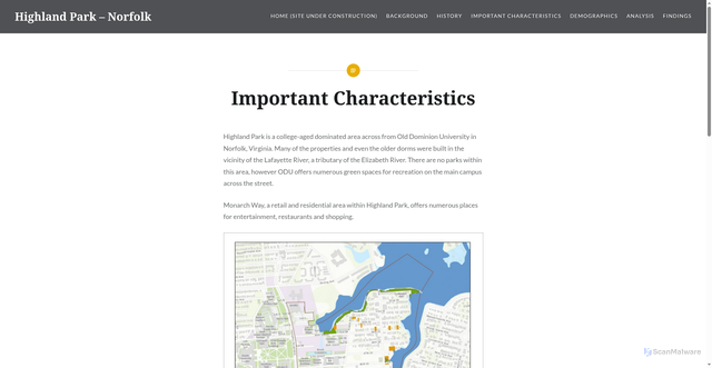 Security scan screenshot of https://sites.wp.odu.edu/sdibari-geog402/important-characteristics/