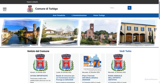 Security scan screenshot of https://www.comune.turbigo.mi.it/