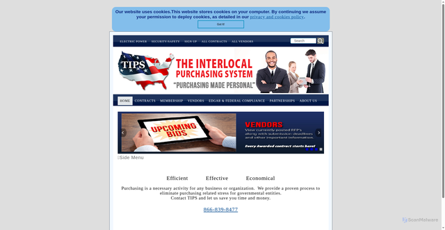 Security scan screenshot of https://tips-usa.com