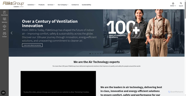 Security scan screenshot of https://flaktgroup.com